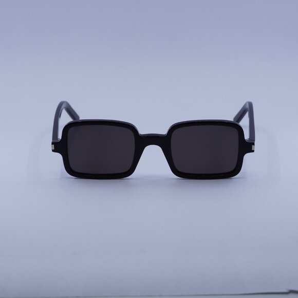 Saint Laurent SL332 001 Sunglasses Black Rectangle Frame, Black Lenses - Picture 4 of 11